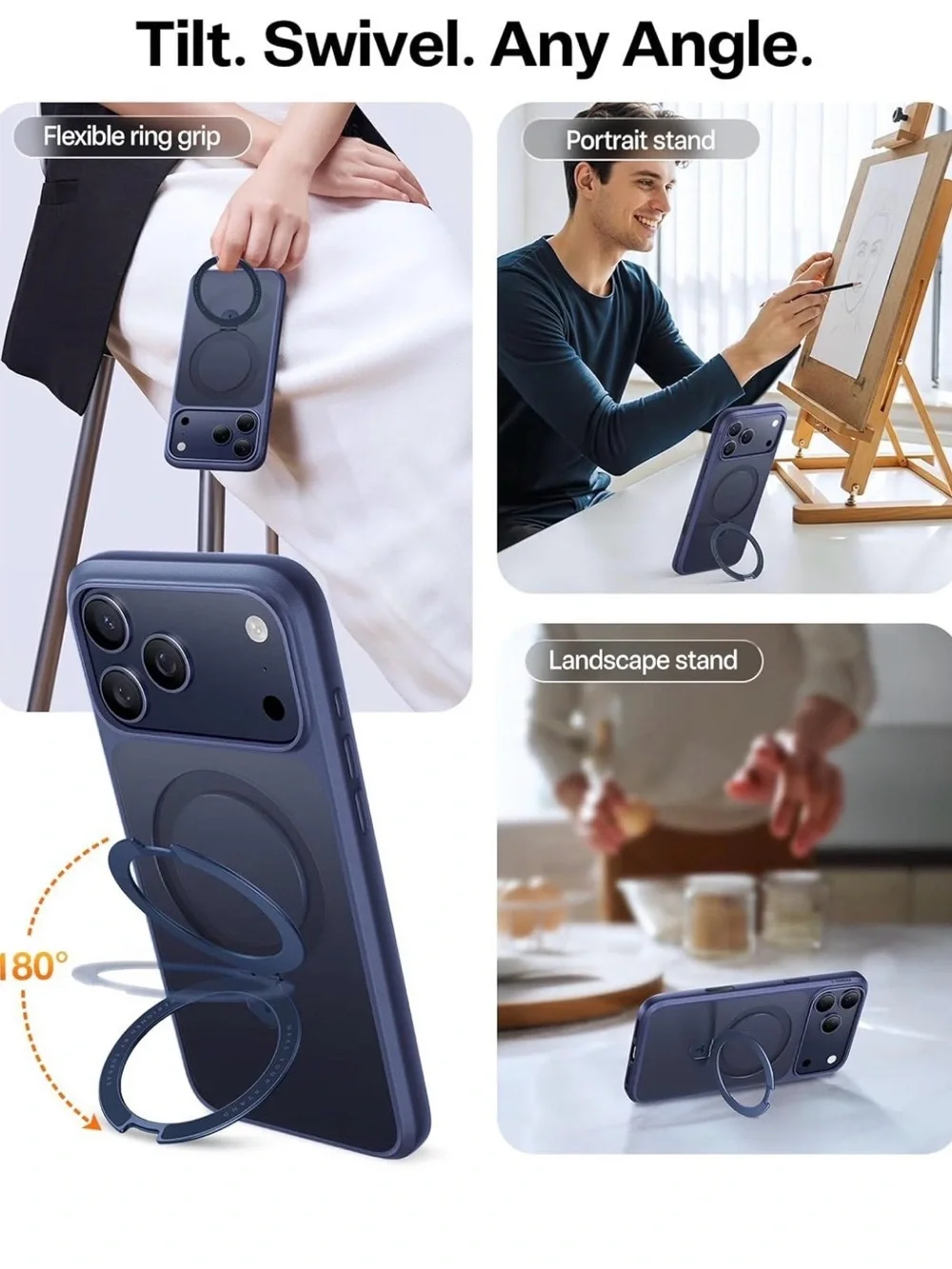 TORRAS for iPhone 17 Pro Max Case Magnetic Ostand